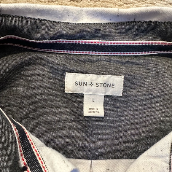 Men’s Sun + Stone White Button-Up - L - Picture 3 of 4